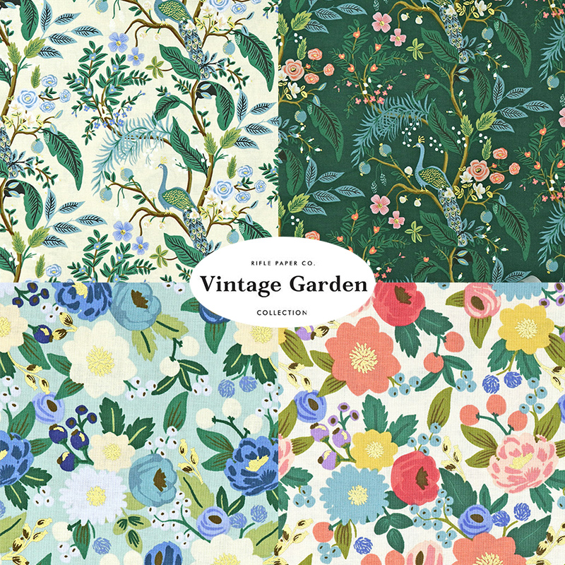 (25x25)COTTON+STEEL Vintage Garden 4枚セット