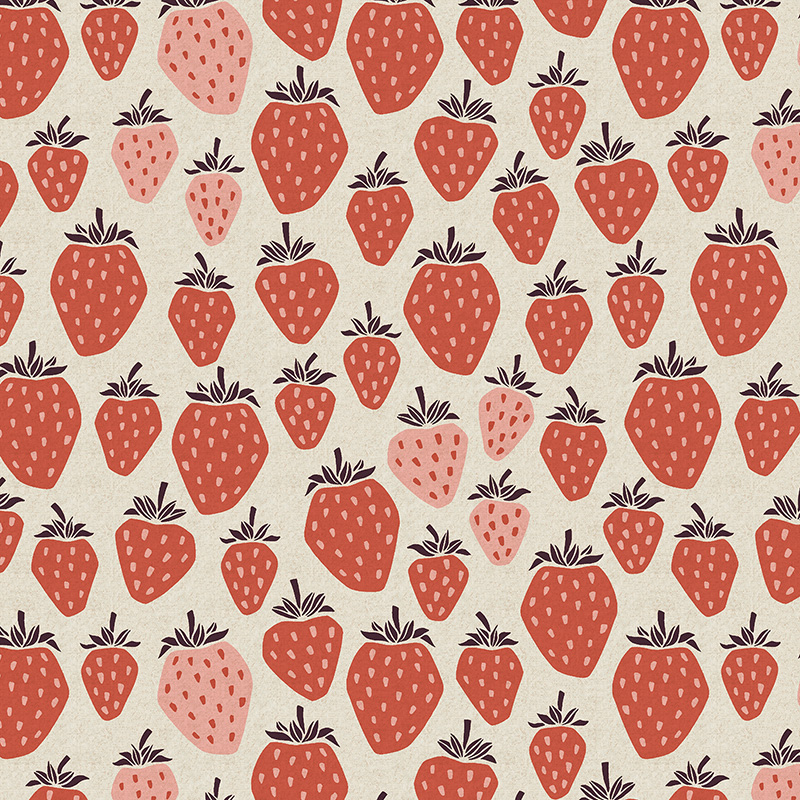 [oc]COTTON+STEEL Under the Apple Tree II いちご ナチュラル 綿麻