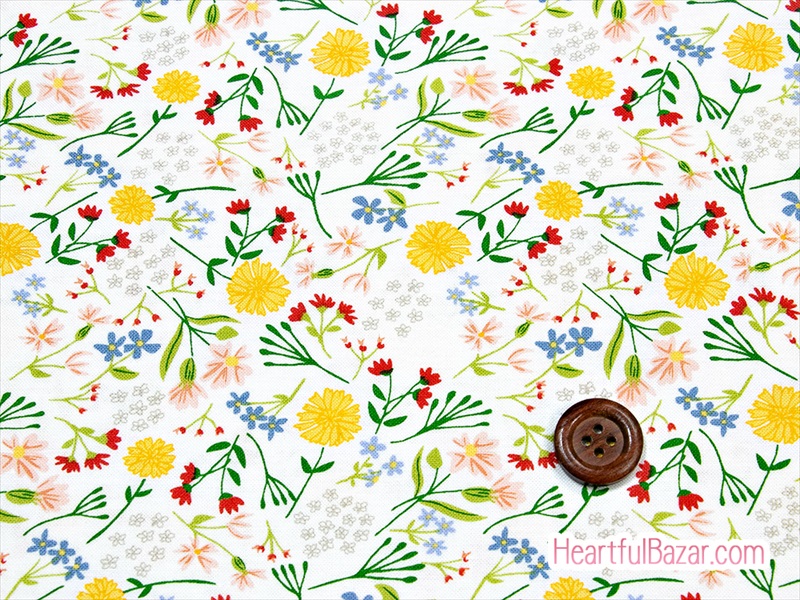 (110x85)moda ON THE FARM フラワーズ クリーム