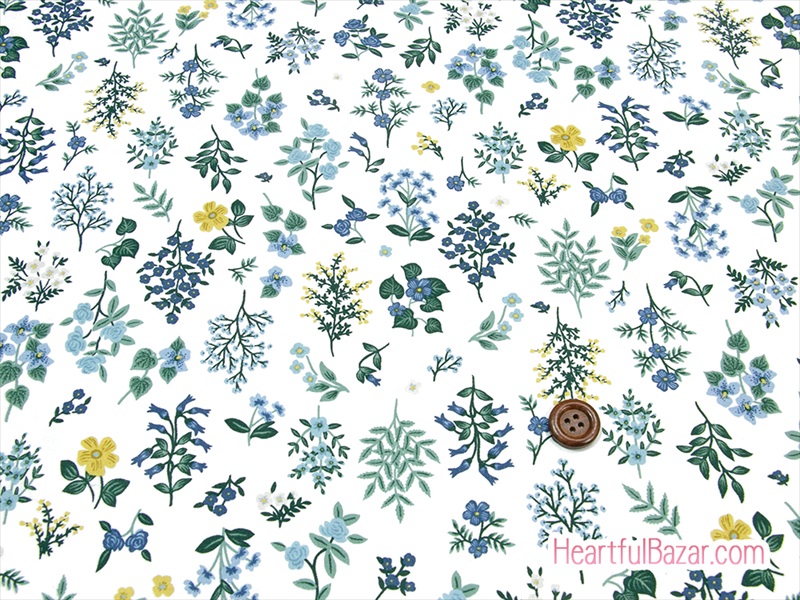 (110x88)COTTON+STEEL Strawberry Fields サンザシ ブルー