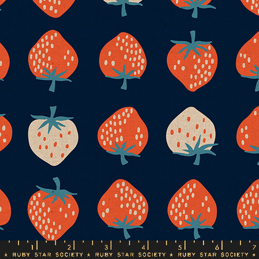 [oc]RSS Strawberry いちご 綿麻 ディープブルー