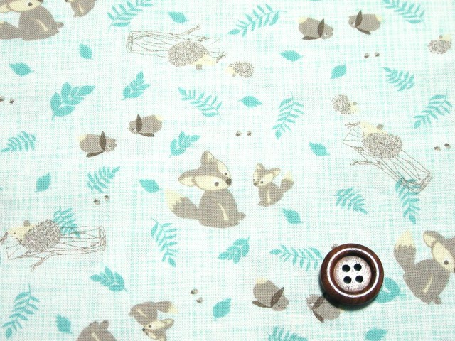 (110x78)moda Lullaby Critters アクア