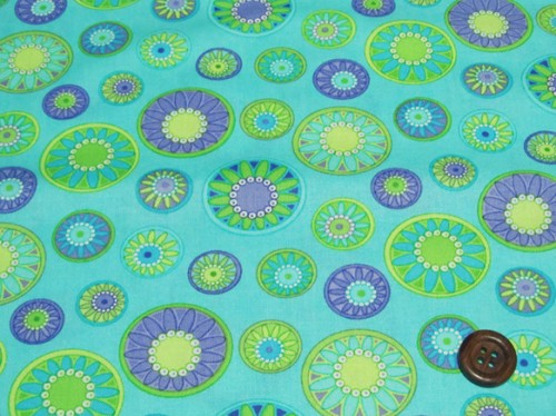 (110x91)moda Hi-De-Ho FLOWERMEDALLIONS ターコイズ