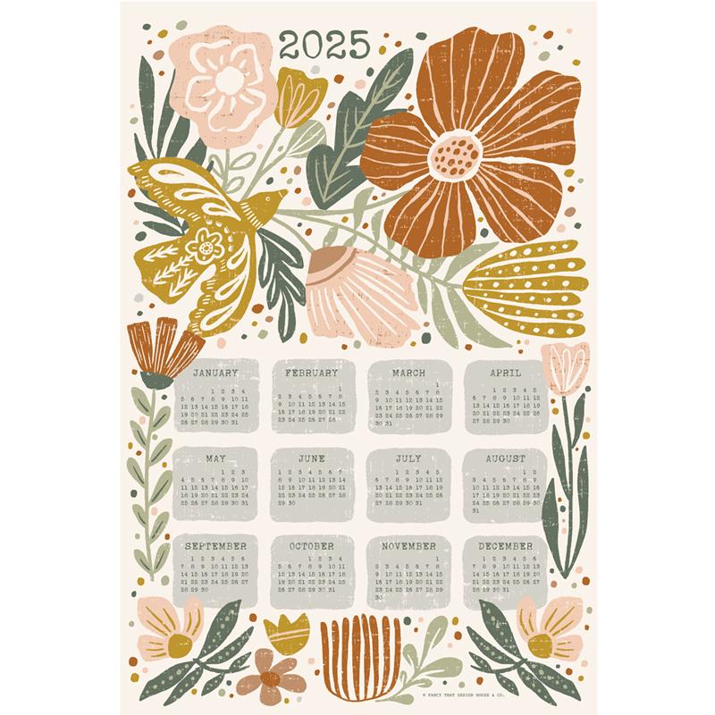 2025 Calendar Tea Towel