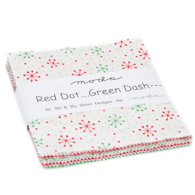 [cp]moda Red Dot...Green Dash--- 42枚セット