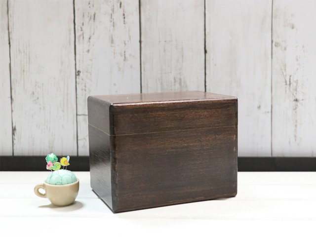 [木製]小さめサイズの裁縫箱(色:ウッドランドブラウン)